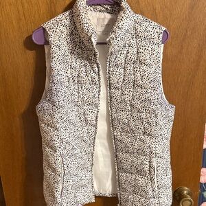 LOFT Women's Black and White Patterned Vest